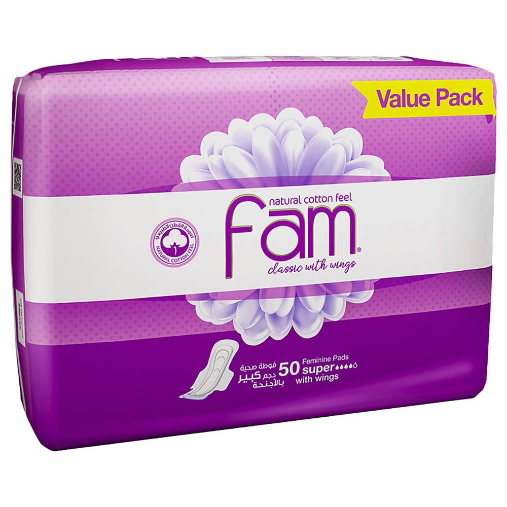 Fam Classic With Wing Maxi Thick Super Sanitary Pads 50 Pads