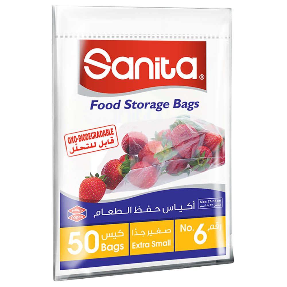 Sanita - Food Storage Bags Biodegradable No.6 - 50 Bags