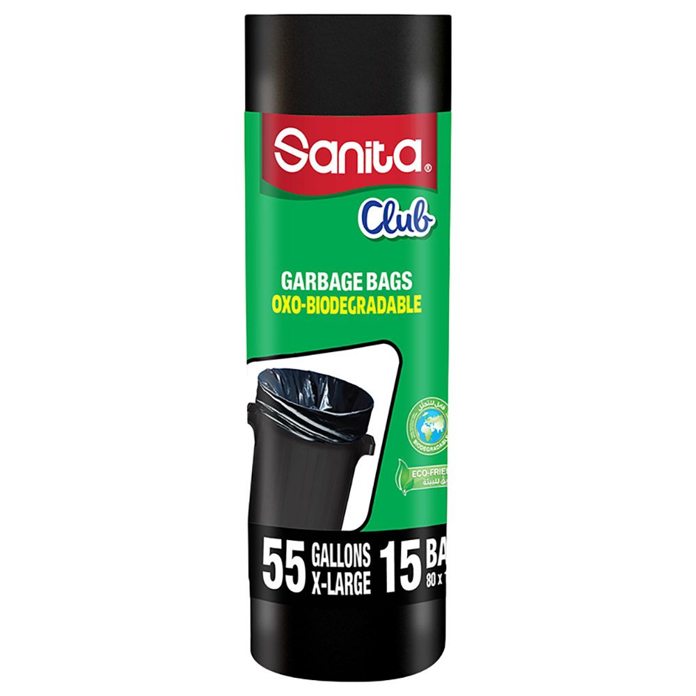 Sanita Club - Garbage Bags 55 Gallons X-Large 15 Bags