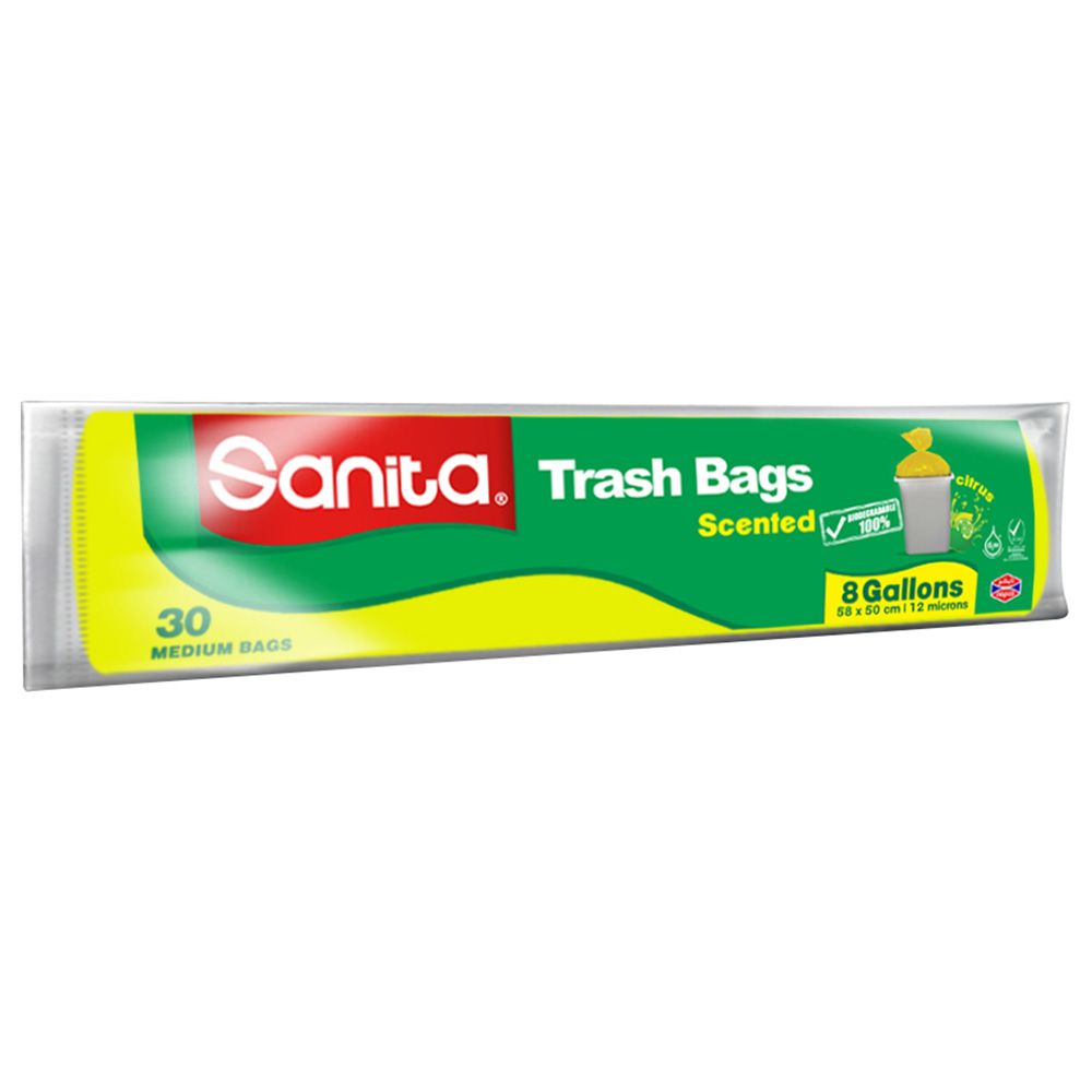 Sanita - Trash Bags Biodegradable 8 Gallons 30 Bags