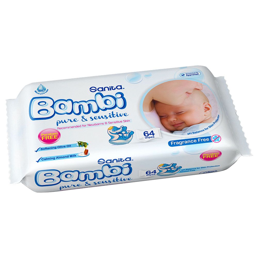 Sanita Bambi - Baby Wet Wipes Pure and Sensitive - 56 Wipes