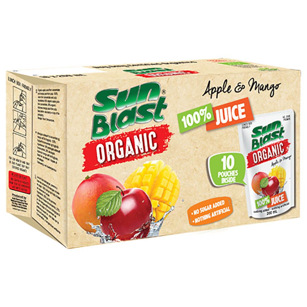 Sunblast - Pack of 10 Organic Apple Mango Juice