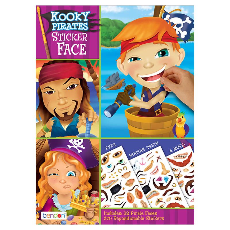 كتاب Create-A-Face Sticker Face Activity Book - Kooky Prates