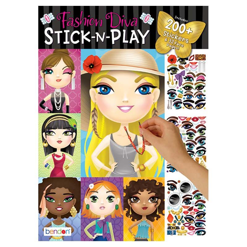 كتاب Create-A-Face Sticker Face Activity Book - Fashion Diva