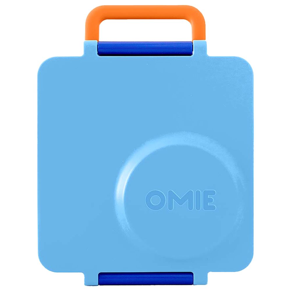 OmieBox - 2nd Gen 3 Compartments Kids Bento Box with Insulated Thermos-Blue