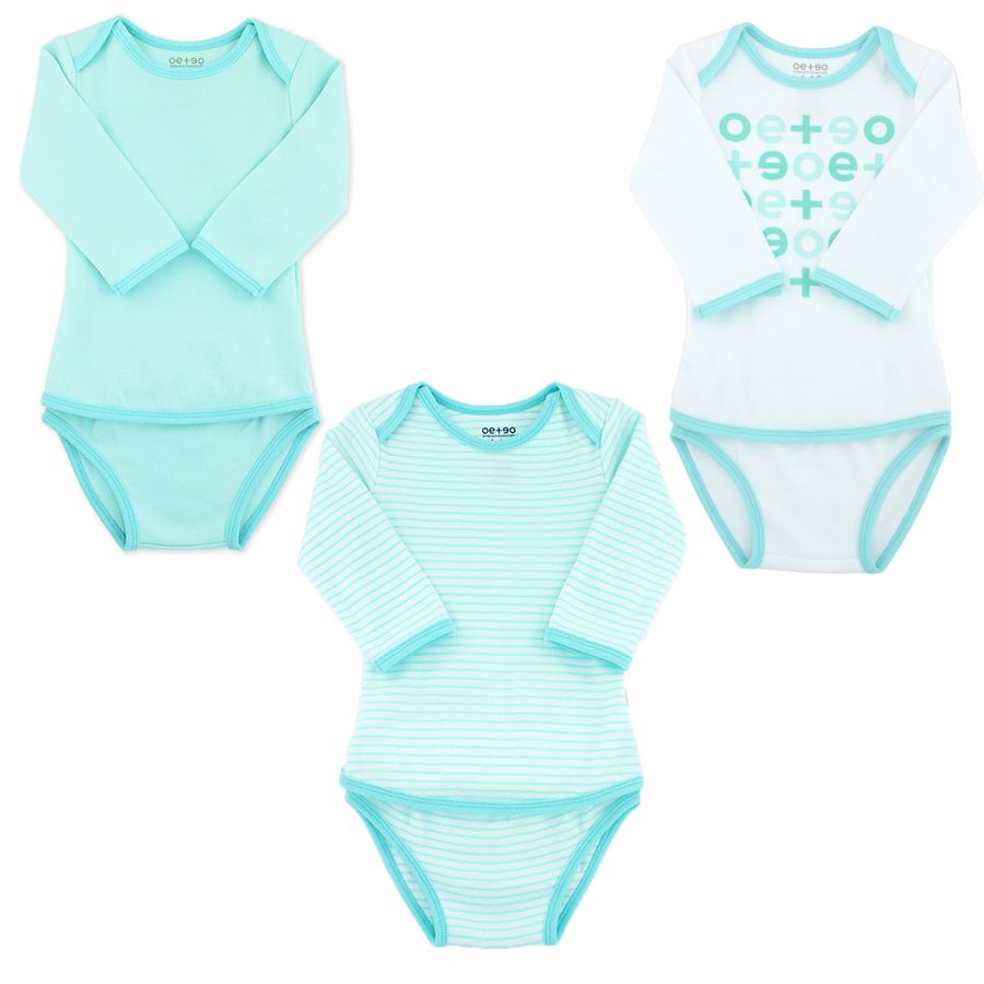 Oeteo - Easyeo Variety Bundle LS Romper 3 Piece - Green