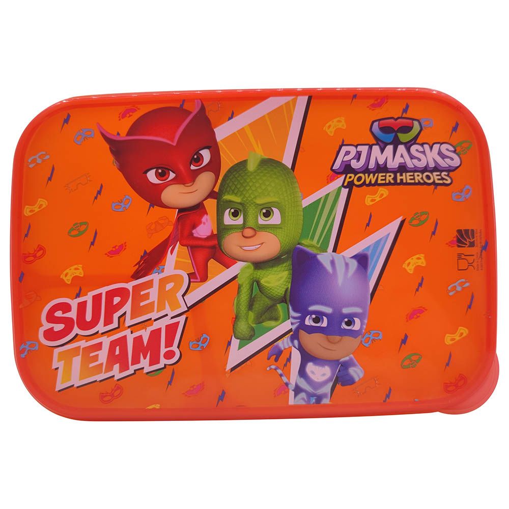 PJ Masks - PP 3 Compartments Lunch Box w/ Transparent Lid - Red