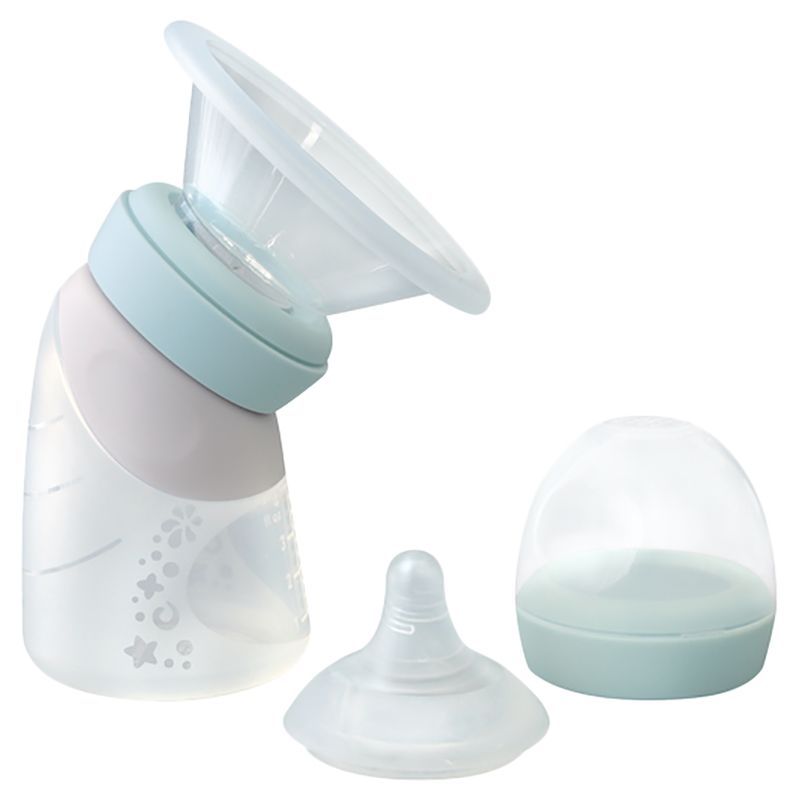 Marcus & Marcus - 2 in 1 Silicone Breast Pump & Angled Feeding Bottle Set - Mint