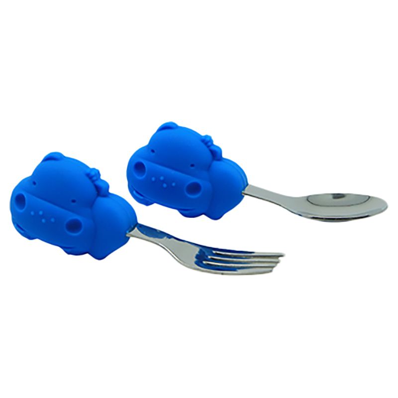 Marcus & Marcus - Silicone and Stainless Steel Palm Grasp Spoon & Fork Set - Lucas