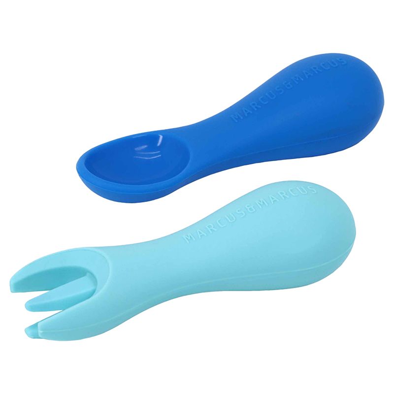 Marcus & Marcus - Silicone Palm Grasp Spoon & Fork Set - Lucas