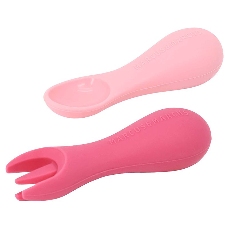 Marcus & Marcus - Silicone Palm Grasp Spoon & Fork Set-Pokey