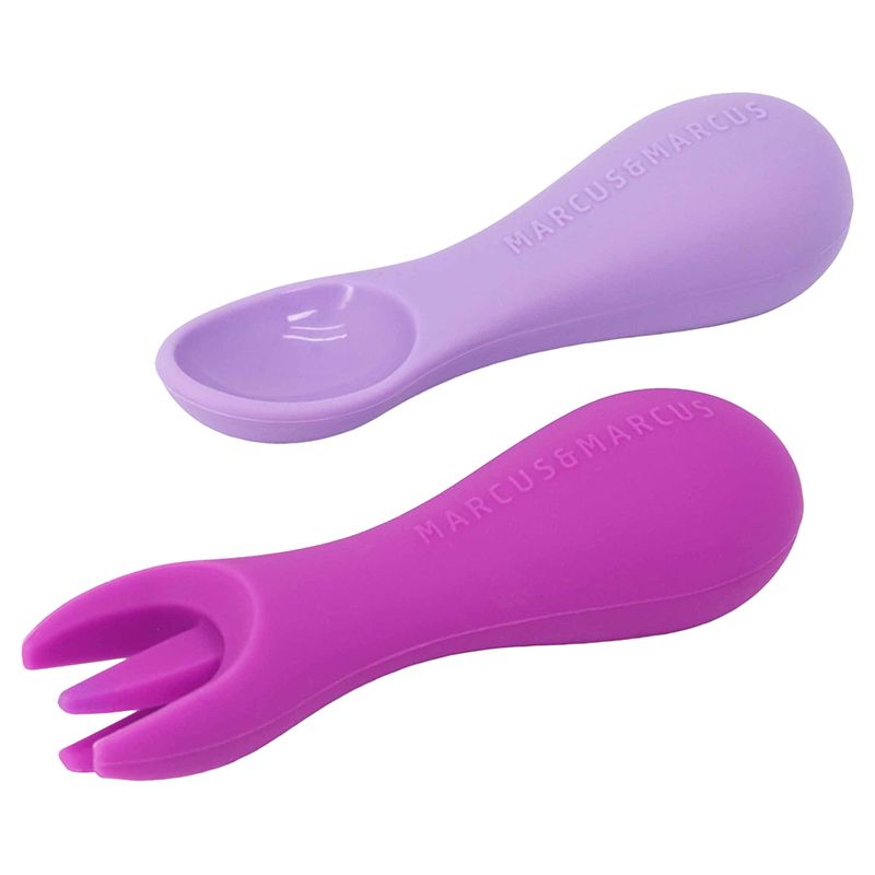 Marcus & Marcus - Silicone Palm Grasp Spoon & Fork Set-Willo