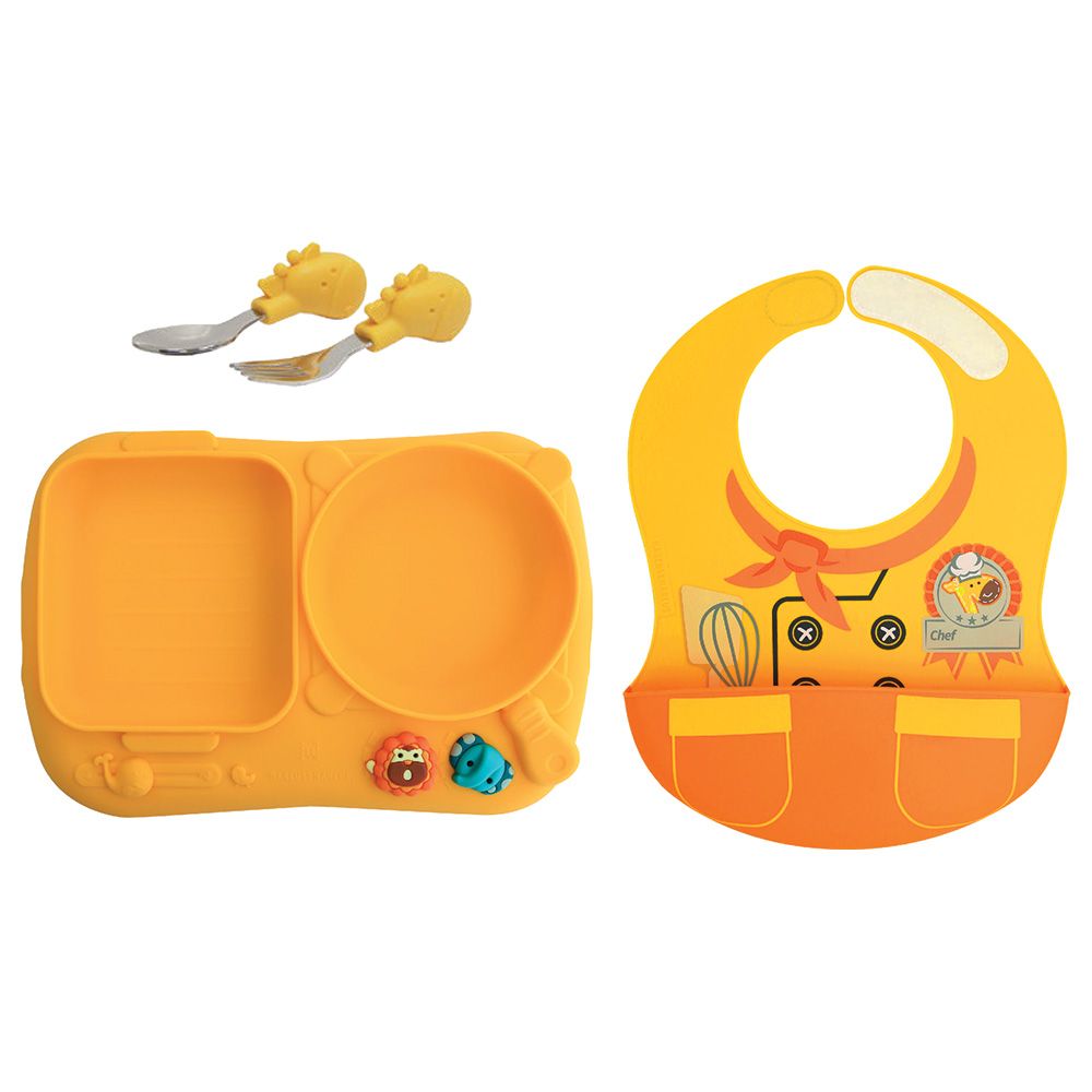 Marcus & Marcus - Silicone Creative Little Chef Meal Time Gift Set - Lola