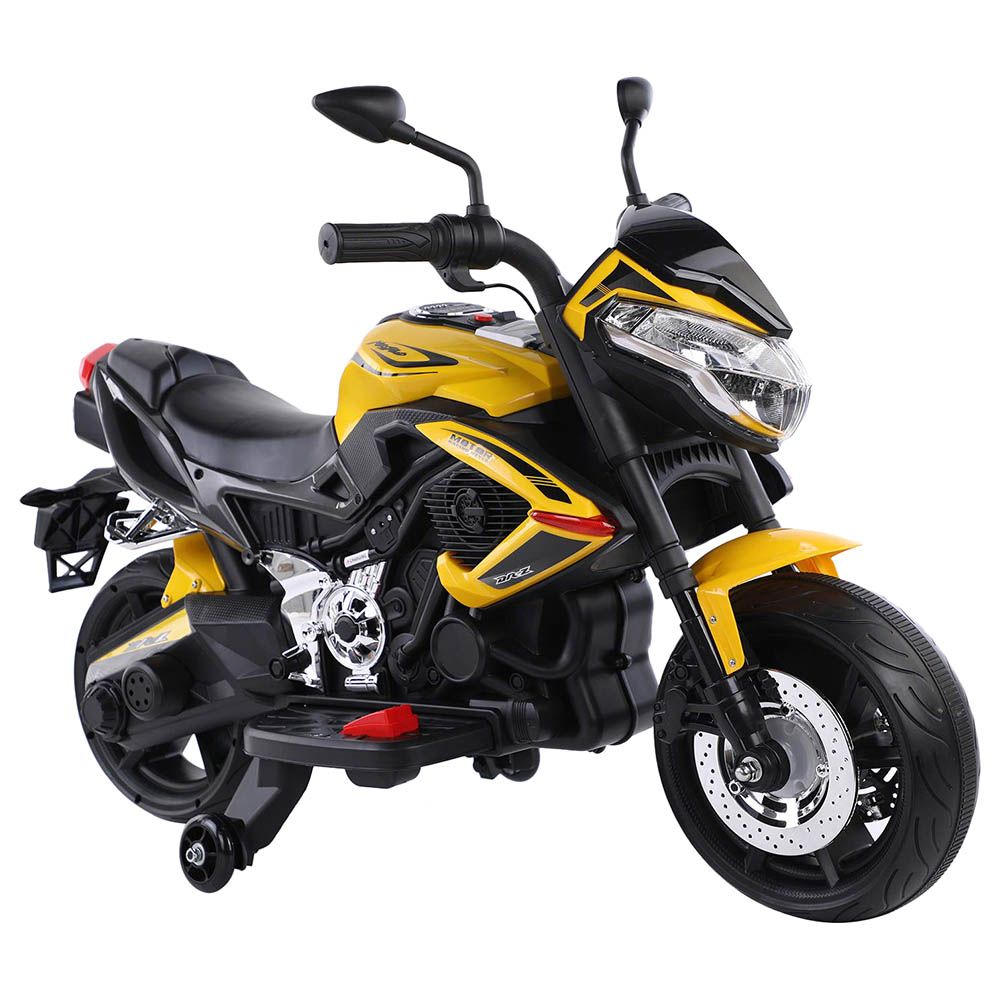 Amsham - 12V Ride On Motor Bike - Yellow