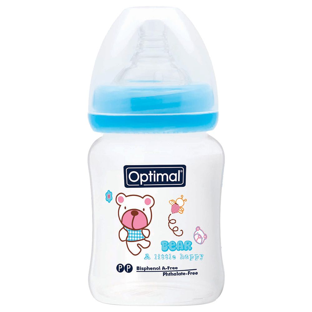 Optimal - Neck Feeding Bottle - 180ml - Blue