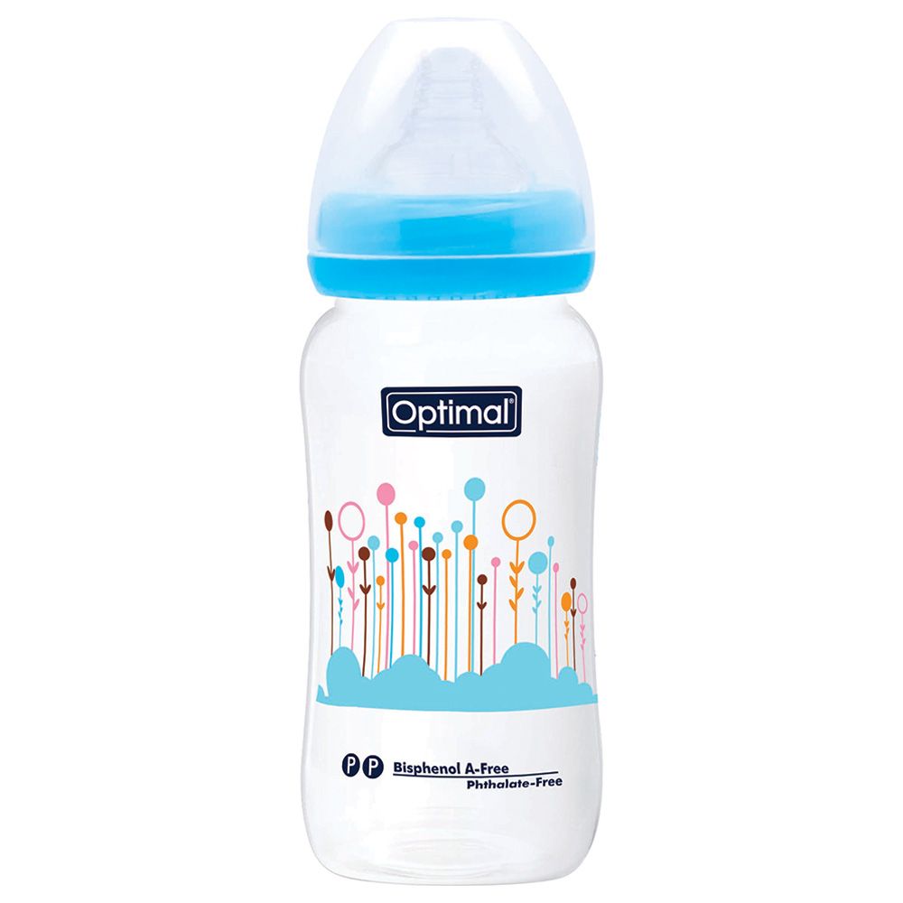 Optimal - Wide Neck Feeding Bottle - 300ml - Blue