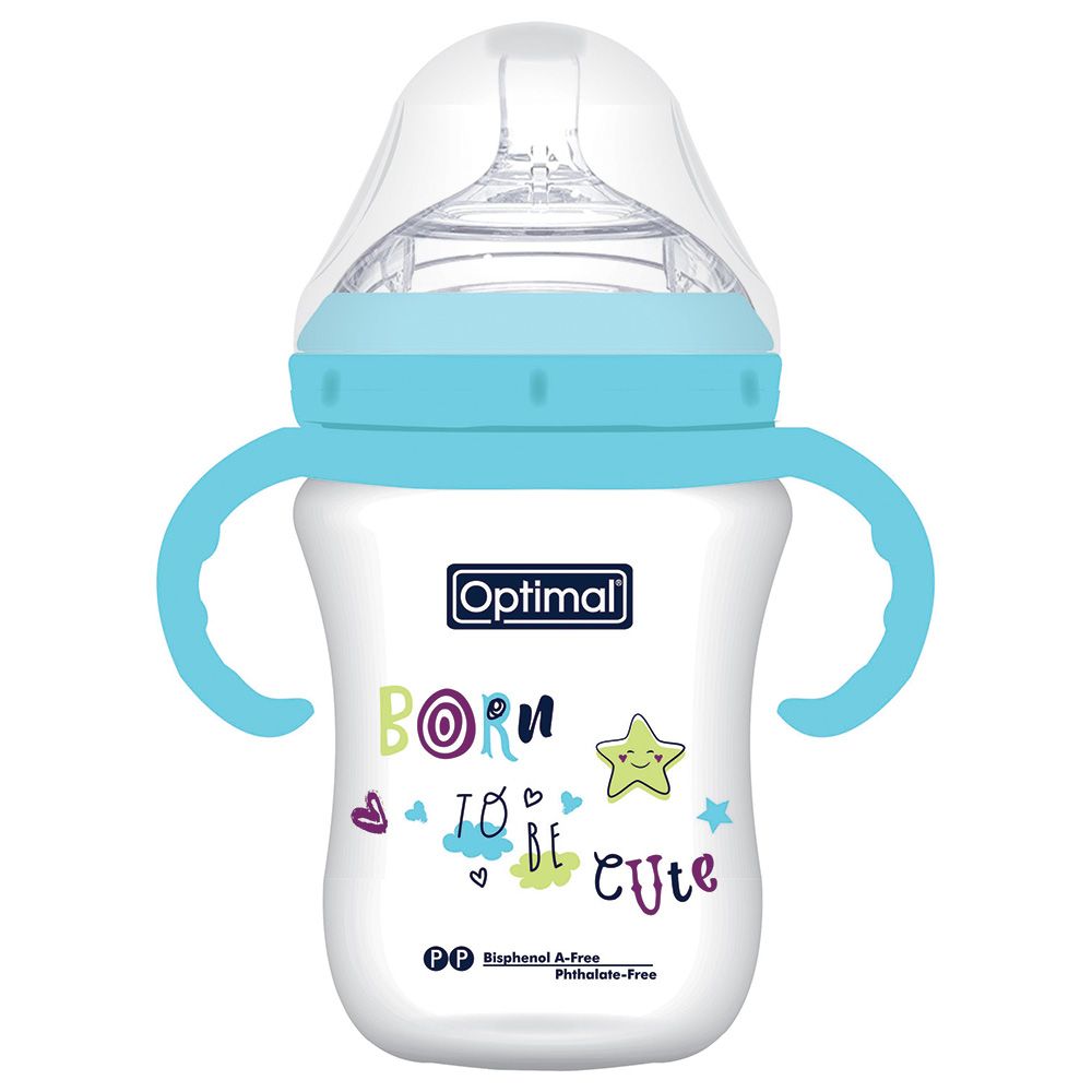 Optimal - Mamilla Extra Wide Neck Bottle w/ Handle - 300ml - Blue