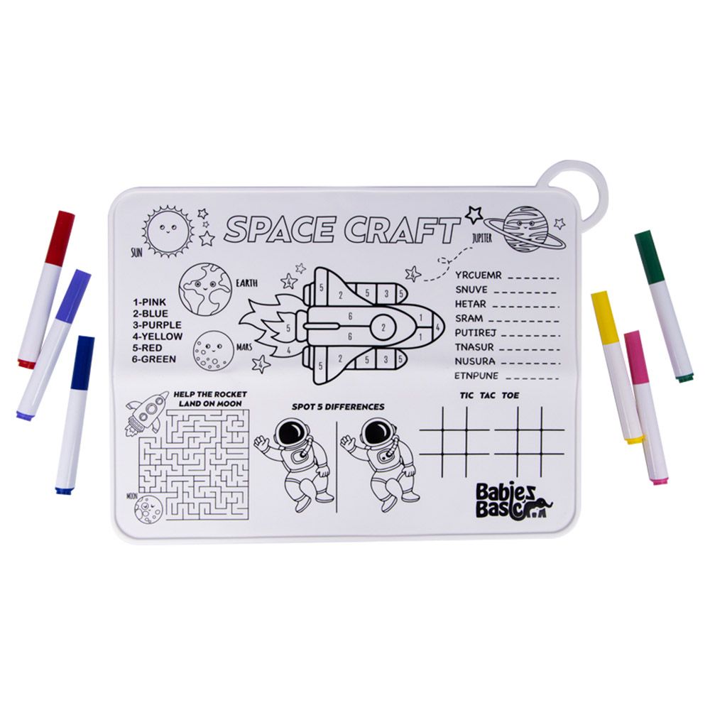 Babies Basic - SiliconeColouring Mat w/ Pens & Travel Case - Game Design