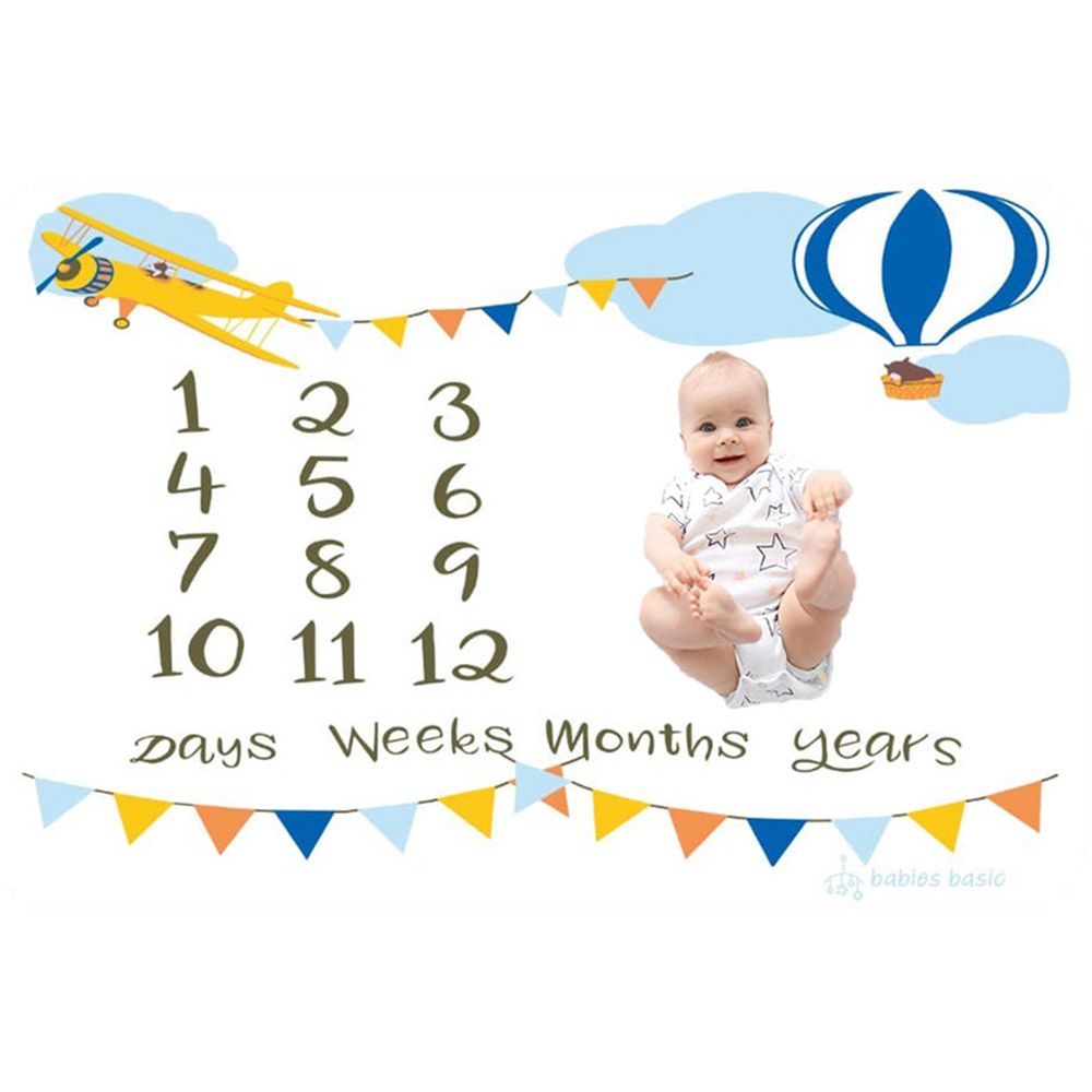 Babies Basic - Customizable Milestone Blanket - Airplane