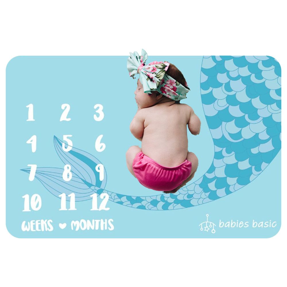 Babies Basic - Customizable Milestone Blanket - Mermaid