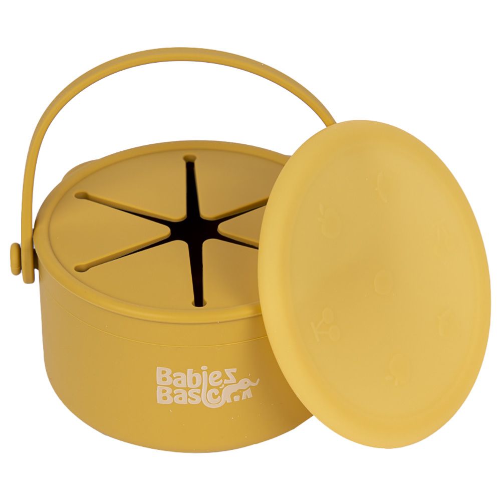 Babies Basic - Silicone Snack Cup/Box w/ Lid - Yellow