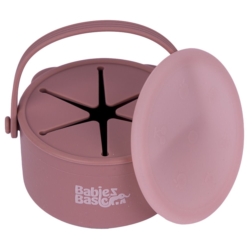 Babies Basic - Silicone Snack Cup/Box w/ Lid - Pink