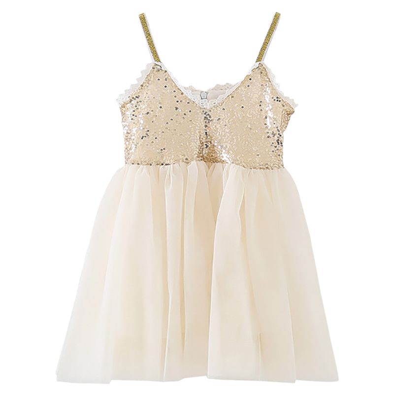 Sugar Rush - V Neck Sleeveless Party Dress - Champagne