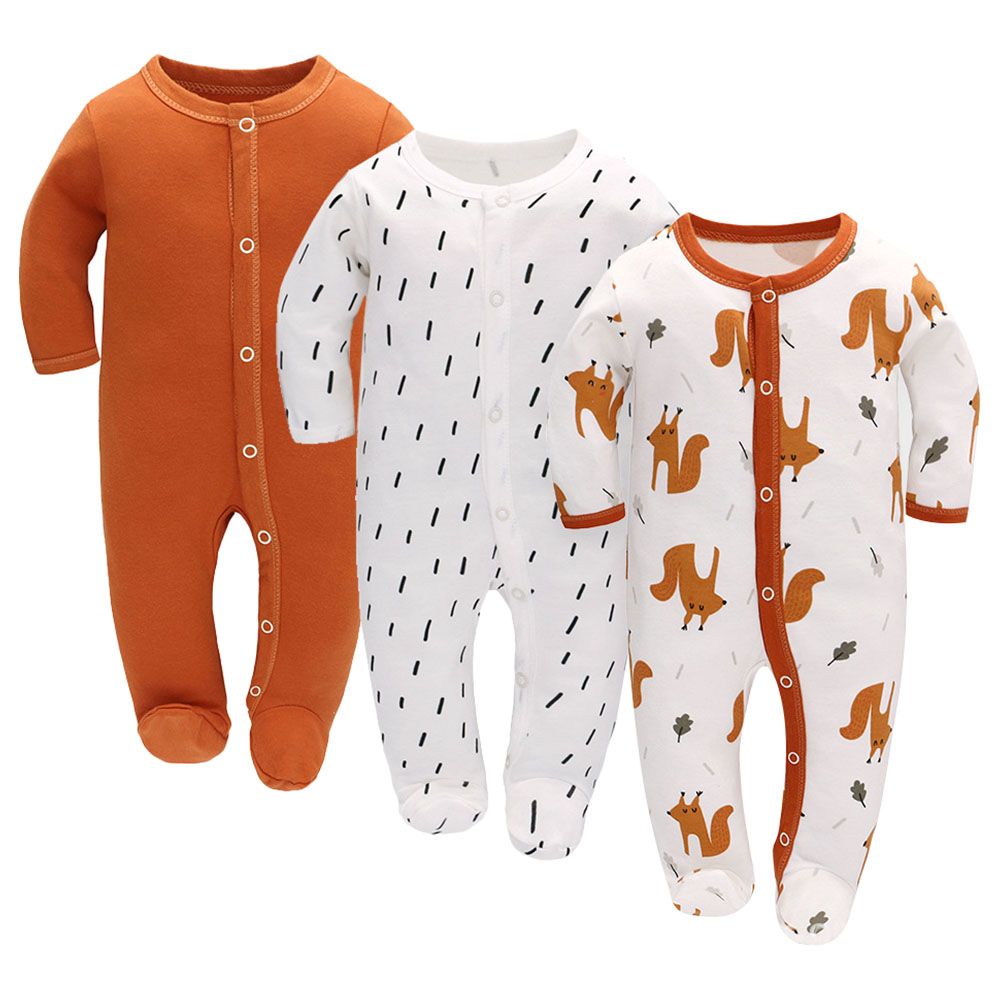 Sugar Rush - 3pc-Set - Boys Round Neck Footed Jumpsuit