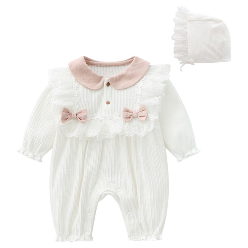 Sugar Rush - Girls Laced Round Neck Jumpsuit - White