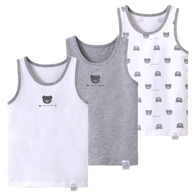 Sugar Rush - Bear Printed Sleeveless Vests Pack Of 3