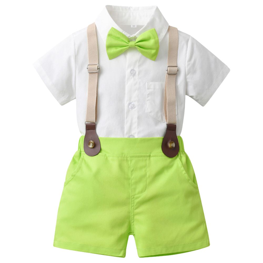 Sugar Rush - 2pc-set - Boys Solid Shirt & Shorts - Green