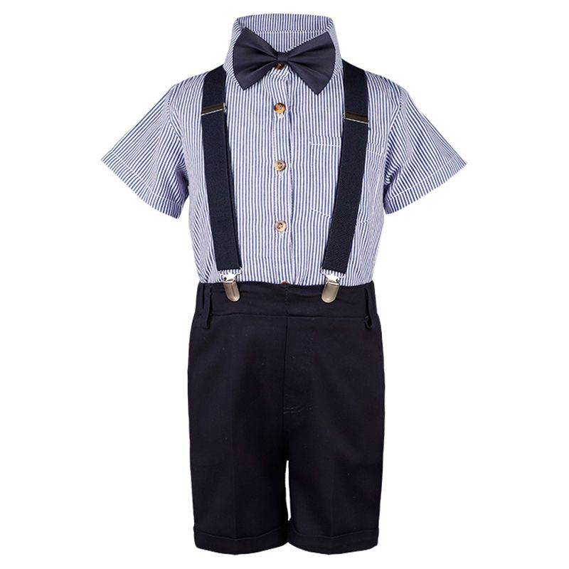 Sugar Rush - 2pc-set - Boys Striped Classic Shirt & Pants - Blue