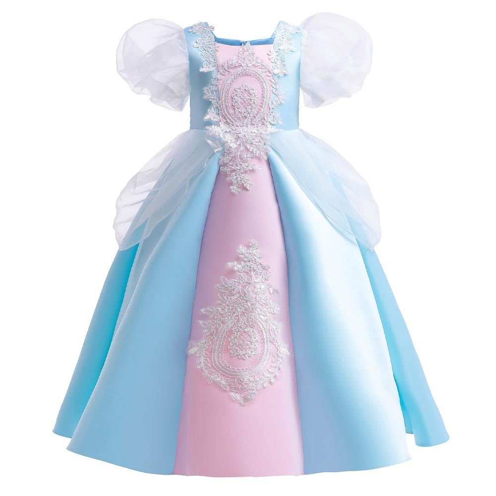 Sugar Rush - Embellished Short Sleeves Party Dress - Blue