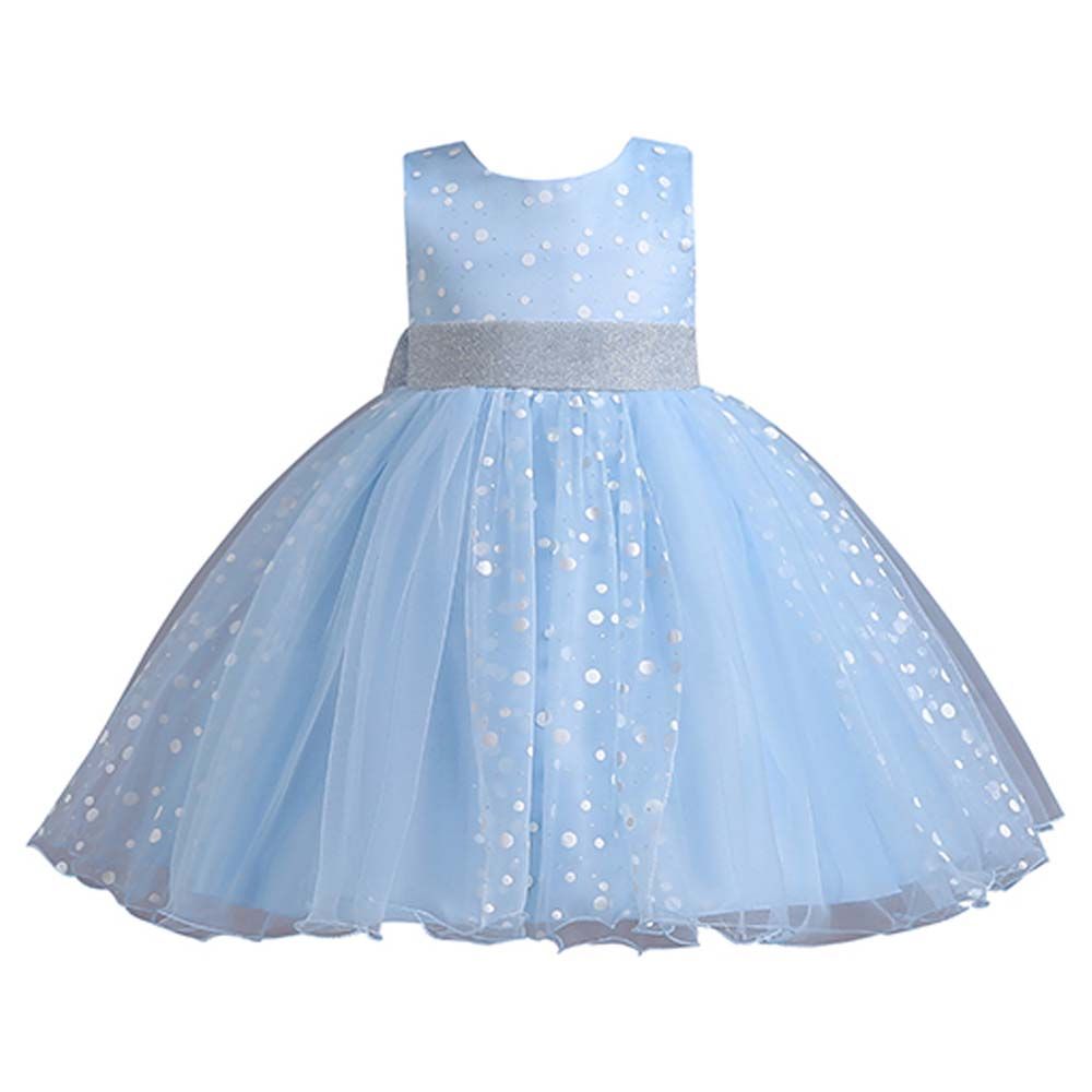 Sugar Rush - Polka Dot Regular Sleeveless Party Dress - Blue