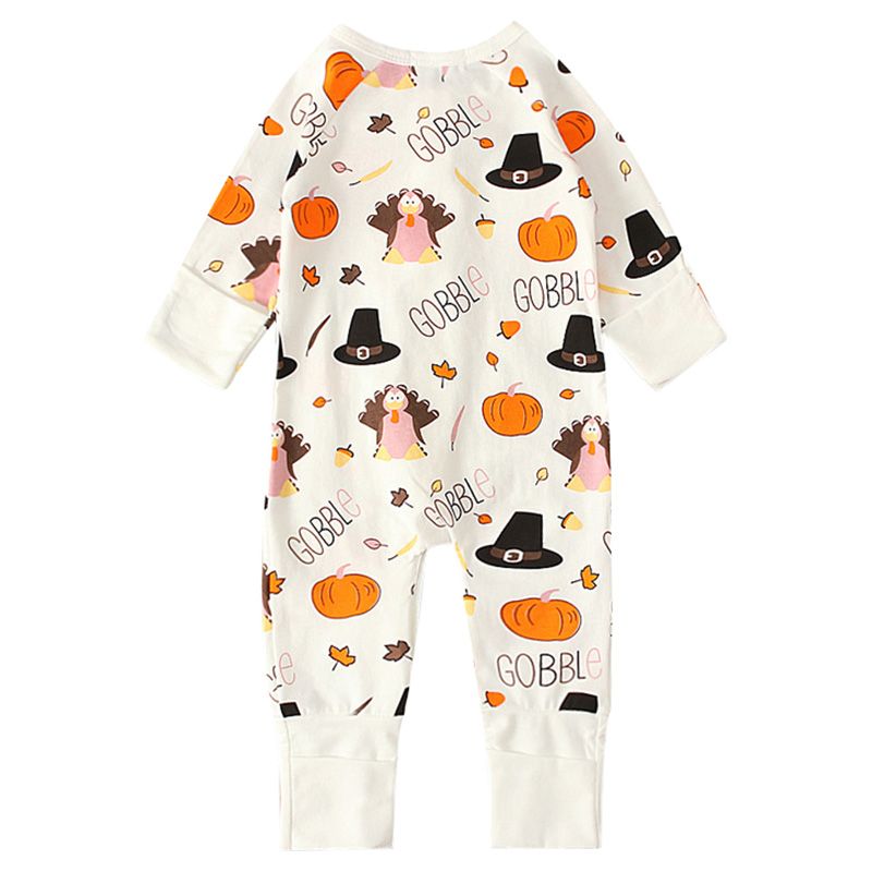 Sugar Rush - Halloween Print Neck Full Sleeves Jumpsuit - White