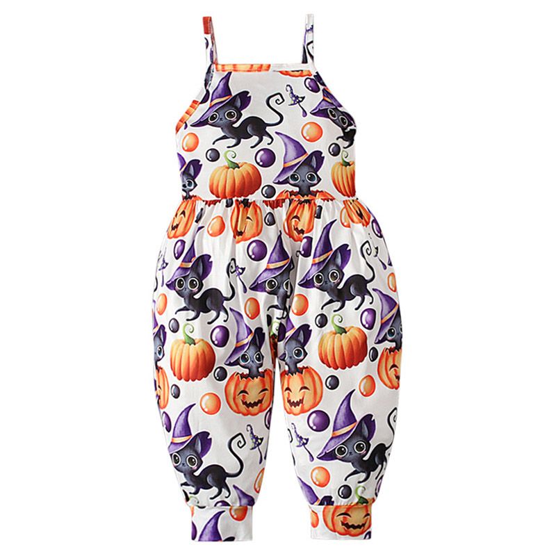 Sugar Rush - Halloween Square-Neck Sleeveless Jumpsuit