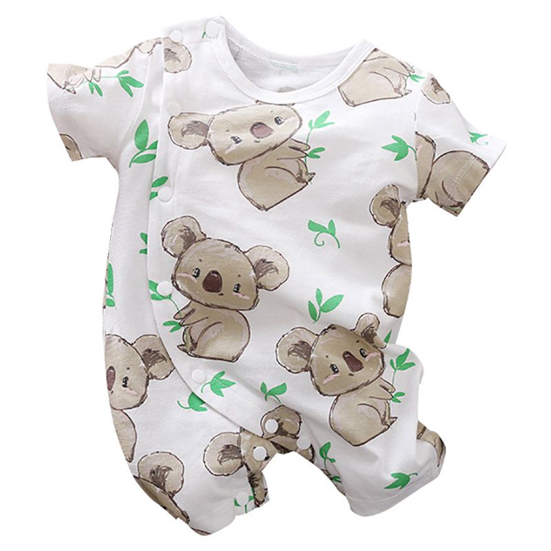 Sugar Rush - Koala Bear Printed Romper - White