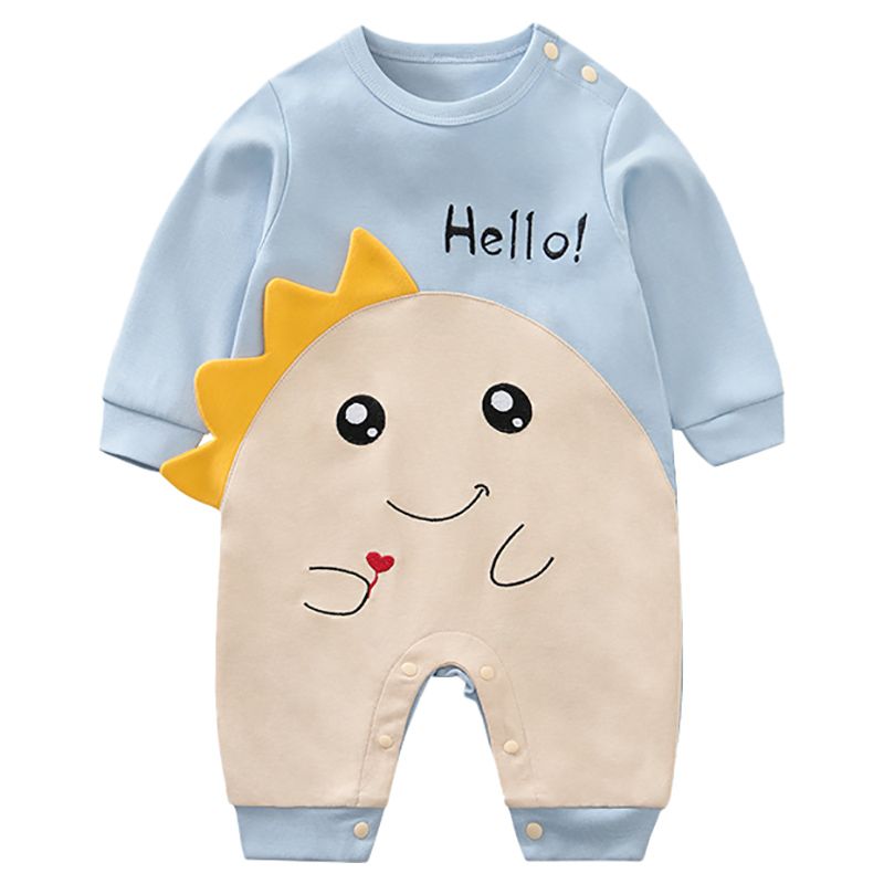 Sugar Rush - Hello! Printed Regular Romper - Blue_0m-18m