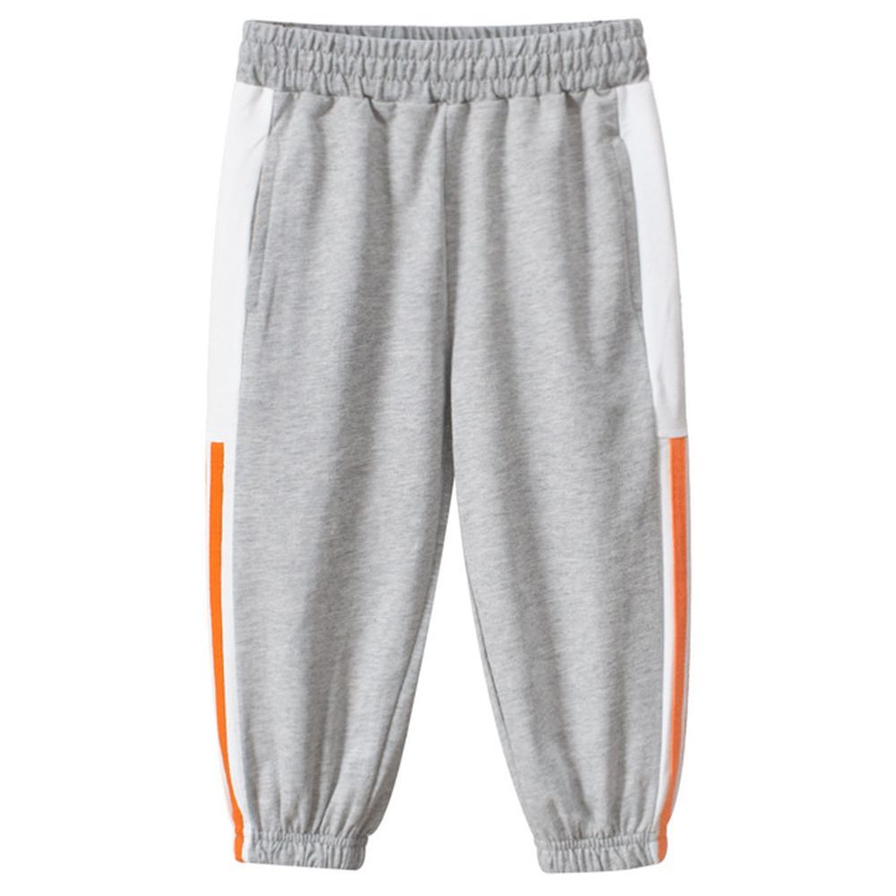 Sugar Rush - Colorblocked Striped Track Pants - Grey