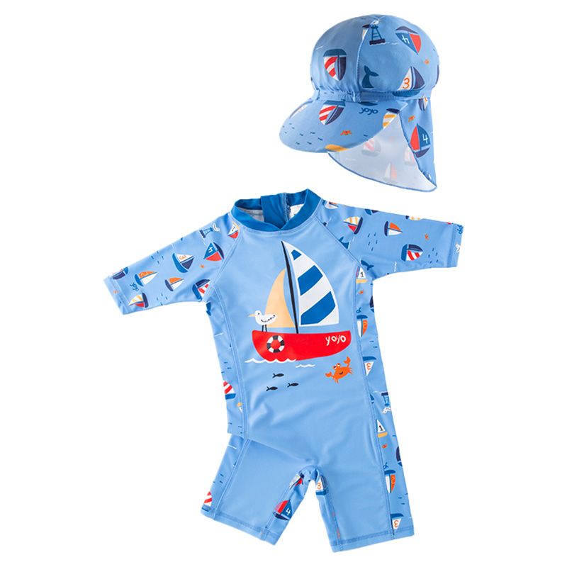 SUGAR RUSH - Printed Body Short Sleeves Swimwear_12m-6y - Blue