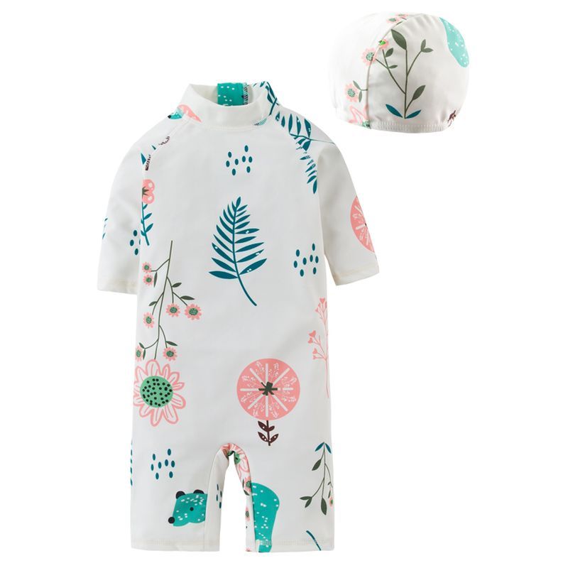 Sugar Rush - Printed Slim Nature Swimwear - White_18m-6y