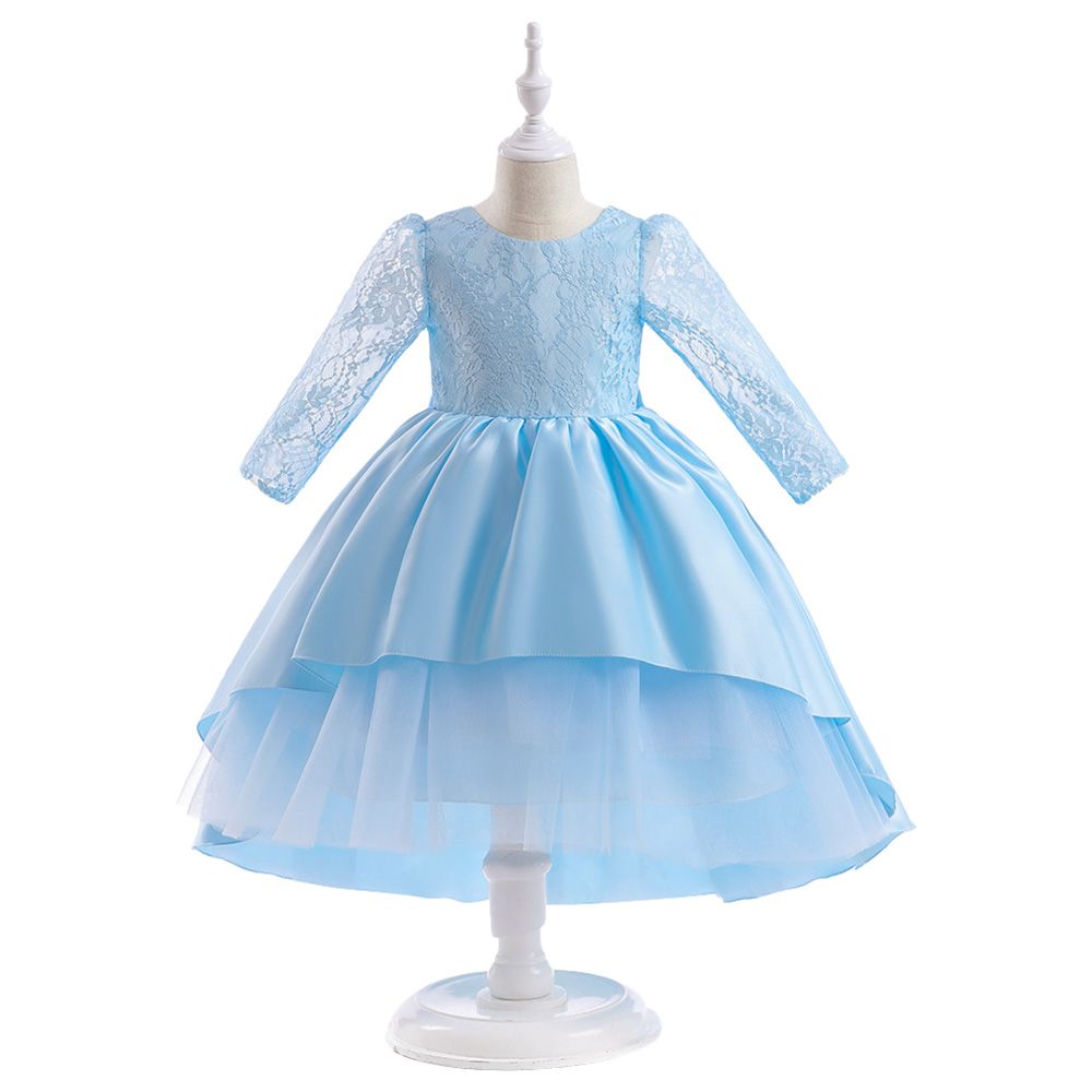 Sugar Rush - Laced Short Sleeves Party Dress - Blue