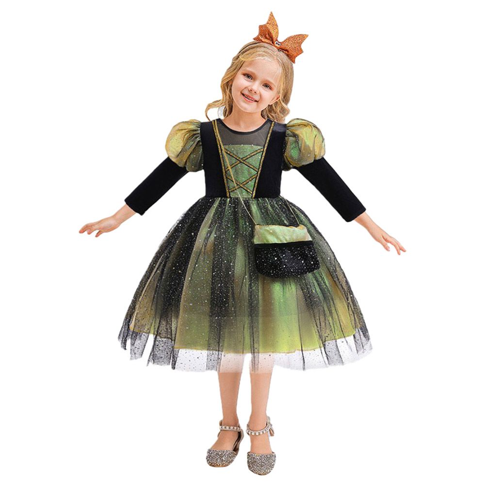 Sugar Rush - Square-Neck Halloween Party Dress - Green