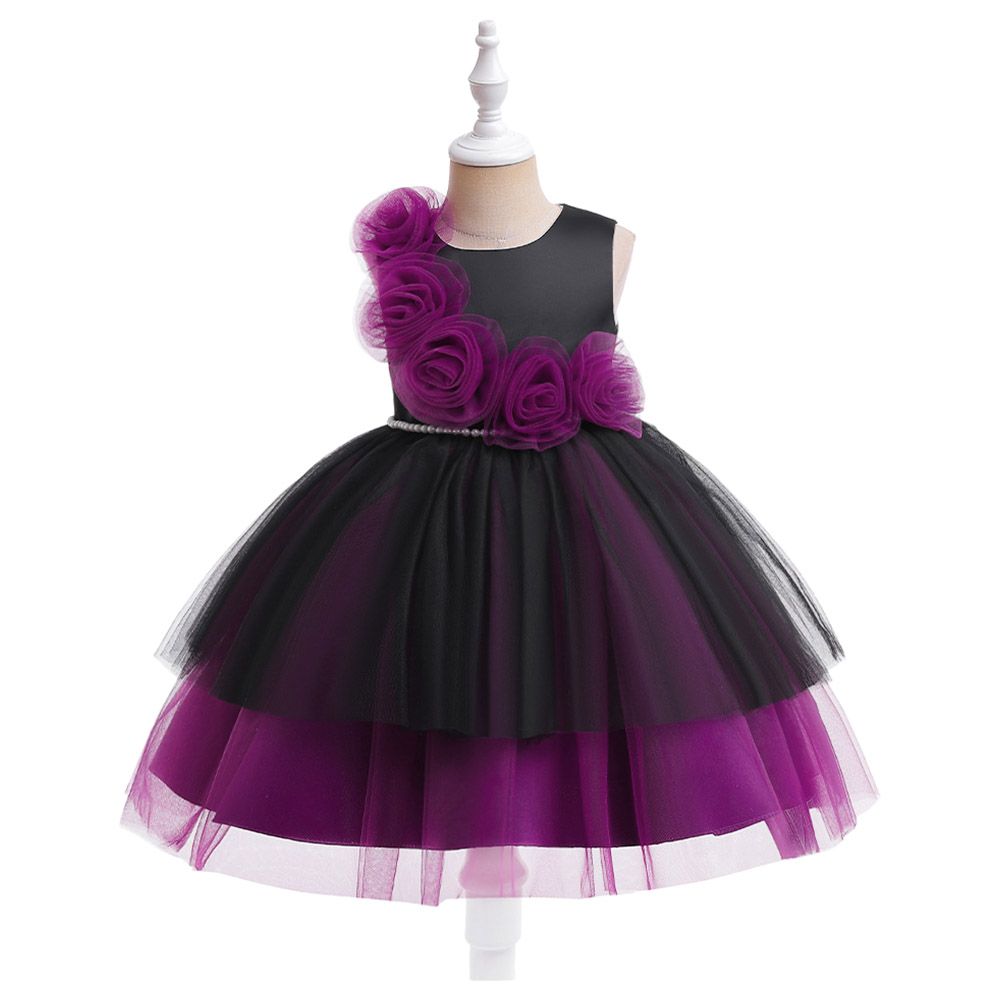 Sugar Rush - Appliqued Sleeveless Halloween Party Dress - Purple