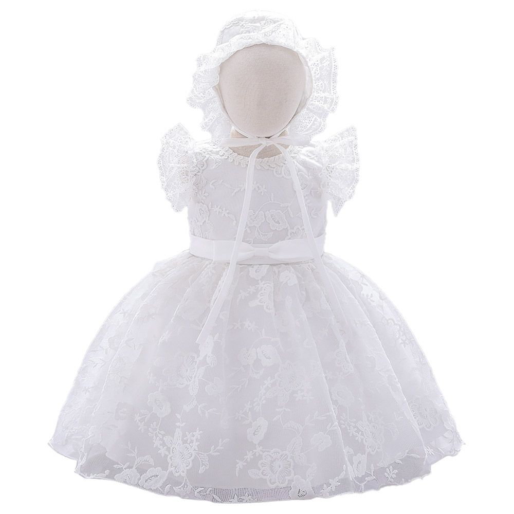 Sugar Rush - Cap Sleeves Party Dress - White