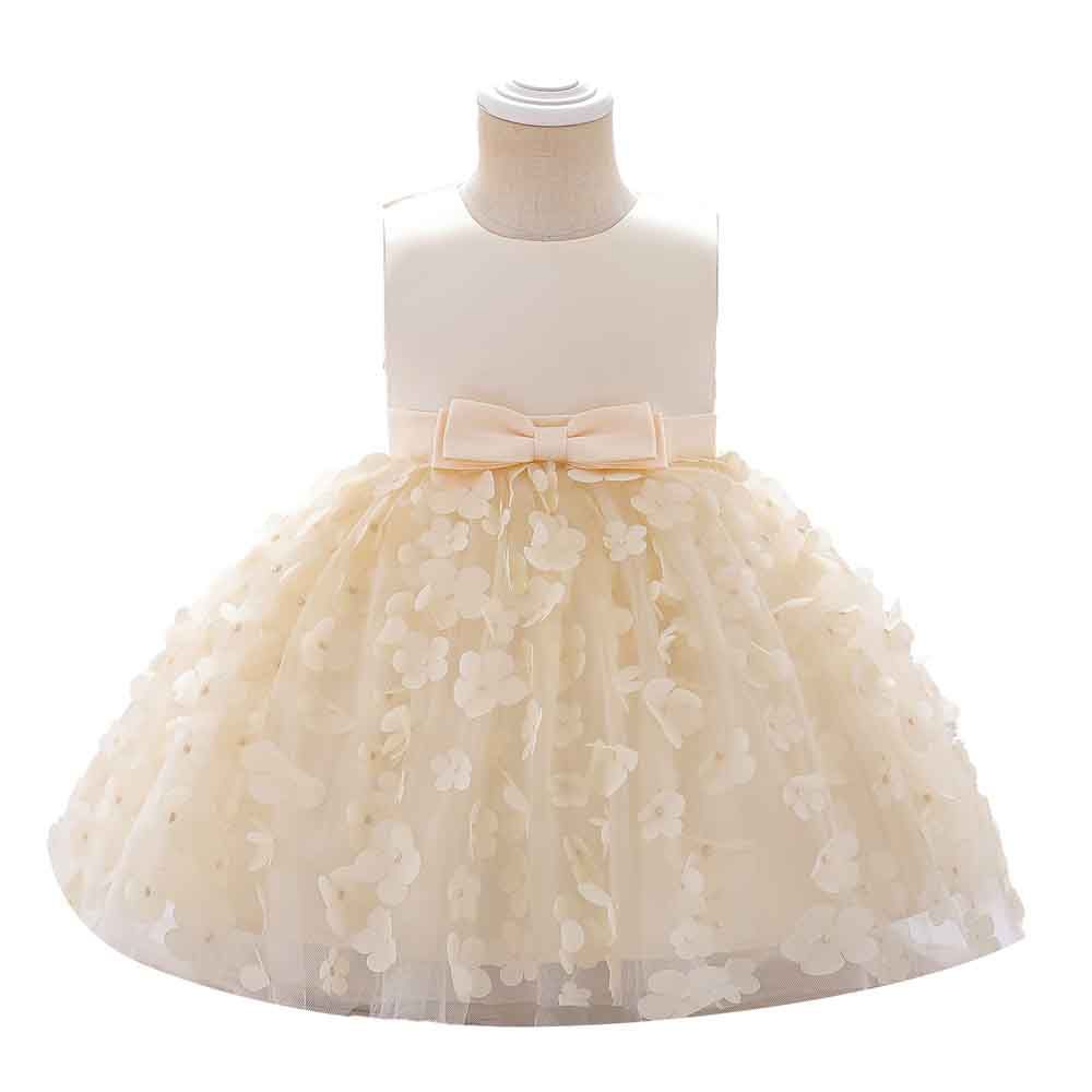 Sugar Rush - Solid Sleeveless Party Dress - Champagne