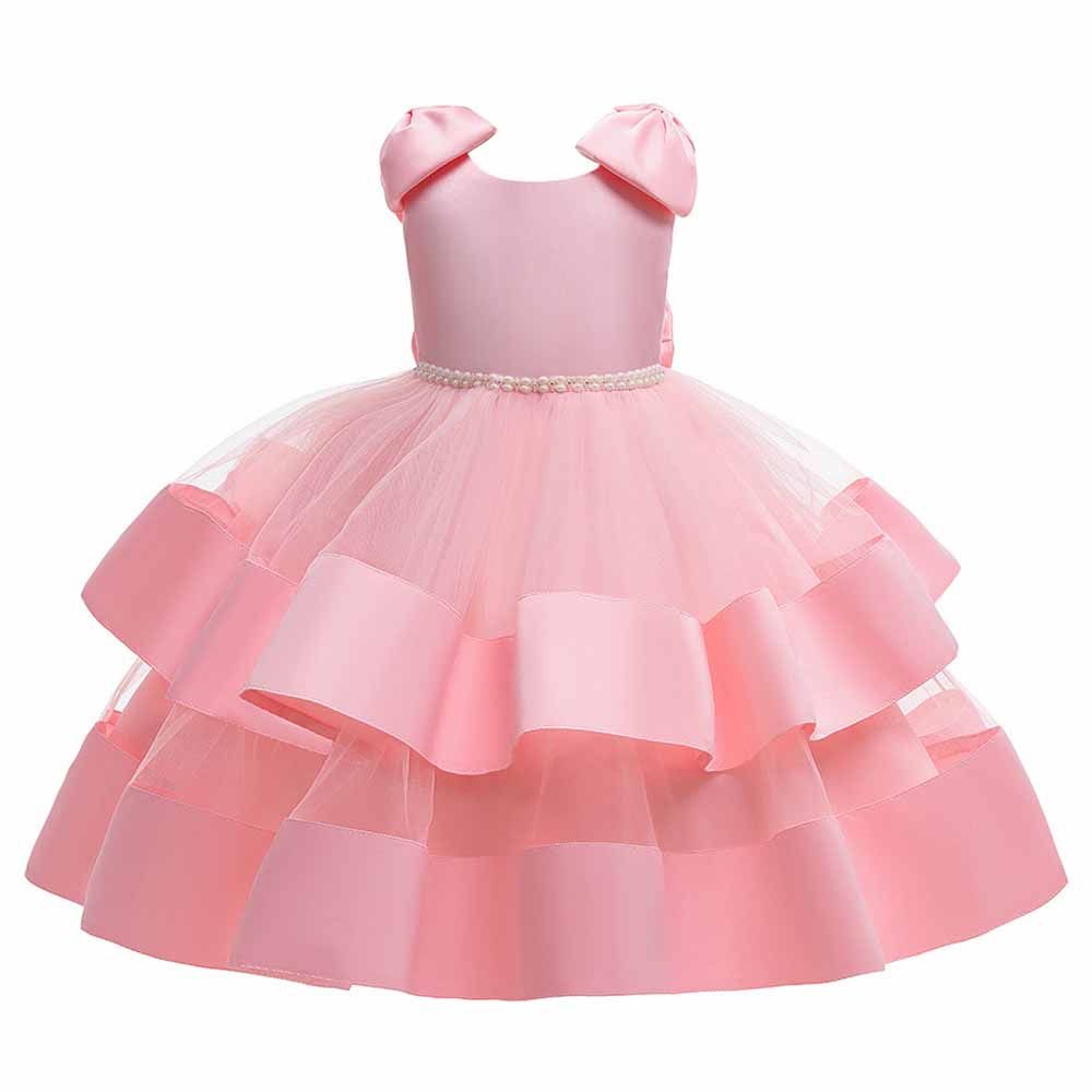 Sugar Rush - Laced Round Neck Sleeveless Party Dress - Pink