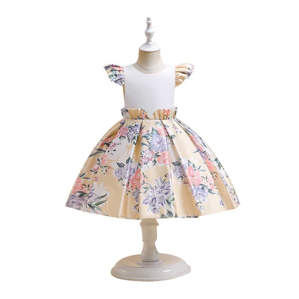 Sugar Rush - Floral Print Cap Sleeves Party Dress - White