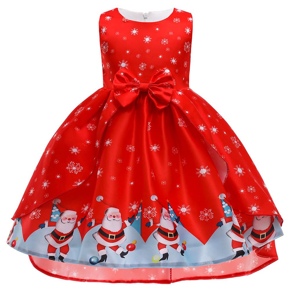 Sugar Rush - Printed Sleeveless Party Dress - Red