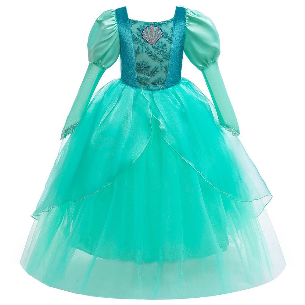 Sugar Rush - Appliqued Oyster Party Dress - Green